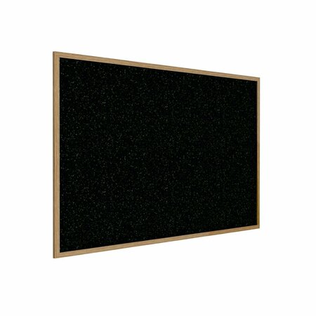 GHENT Rubber Bulletin Board 48-1/2"x144.5", Oak Frame WTR412-TN